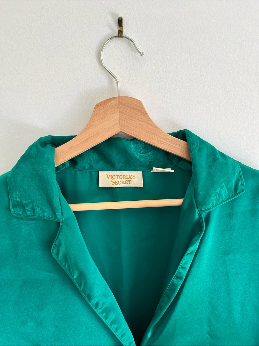 Victoria's Secret Emerald Green Satin Blouse